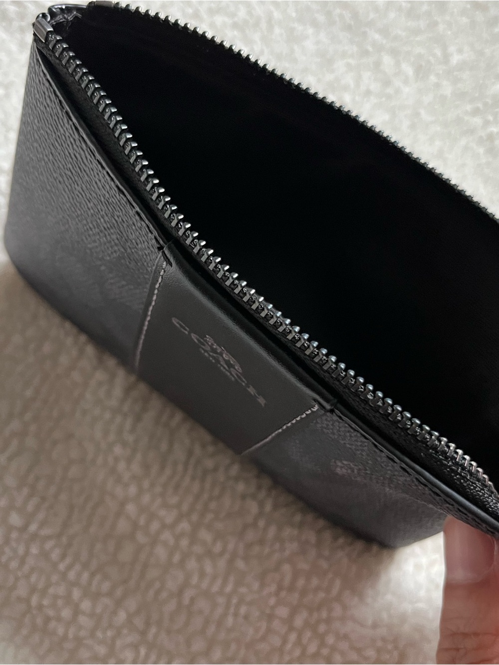 NWT Coach Black Leather Wristlet with Strap - Picture 10 of 11